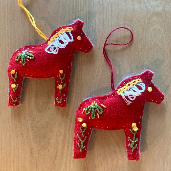 DALA HORSE Hand Embroidered Ornaments. NEW (Lot 12) - Picture 2 of 4